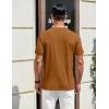 imageCOOFANDY Mens Henley Shirts Cotton Short Sleeve Casual TShirt Button Henley Basic Tee Lightweight Summer TopLight Brown