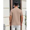 imageCOOFANDY Mens Henley Shirts Cotton Short Sleeve Casual TShirt Button Henley Basic Tee Lightweight Summer TopLight Khaki