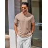 imageCOOFANDY Mens Henley Shirts Cotton Short Sleeve Casual TShirt Button Henley Basic Tee Lightweight Summer TopLight Khaki