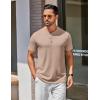imageCOOFANDY Mens Henley Shirts Cotton Short Sleeve Casual TShirt Button Henley Basic Tee Lightweight Summer TopLight Khaki