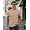 imageCOOFANDY Mens Henley Shirts Cotton Short Sleeve Casual TShirt Button Henley Basic Tee Lightweight Summer TopLight Khaki