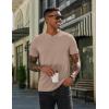 imageCOOFANDY Mens Henley Shirts Cotton Short Sleeve Casual TShirt Button Henley Basic Tee Lightweight Summer TopLight Khaki