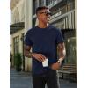imageCOOFANDY Mens Henley Shirts Cotton Short Sleeve Casual TShirt Button Henley Basic Tee Lightweight Summer TopNavy Blue