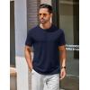 imageCOOFANDY Mens Henley Shirts Cotton Short Sleeve Casual TShirt Button Henley Basic Tee Lightweight Summer TopNavy Blue
