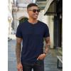 imageCOOFANDY Mens Henley Shirts Cotton Short Sleeve Casual TShirt Button Henley Basic Tee Lightweight Summer TopNavy Blue