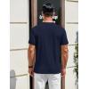 imageCOOFANDY Mens Henley Shirts Cotton Short Sleeve Casual TShirt Button Henley Basic Tee Lightweight Summer TopNavy Blue