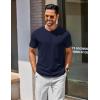 imageCOOFANDY Mens Henley Shirts Cotton Short Sleeve Casual TShirt Button Henley Basic Tee Lightweight Summer TopNavy Blue