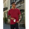 imageCOOFANDY Mens Henley Shirts Cotton Short Sleeve Casual TShirt Button Henley Basic Tee Lightweight Summer TopWine Red