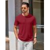 imageCOOFANDY Mens Henley Shirts Cotton Short Sleeve Casual TShirt Button Henley Basic Tee Lightweight Summer TopWine Red