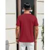 imageCOOFANDY Mens Henley Shirts Cotton Short Sleeve Casual TShirt Button Henley Basic Tee Lightweight Summer TopWine Red