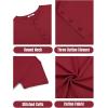 imageCOOFANDY Mens Henley Shirts Cotton Short Sleeve Casual TShirt Button Henley Basic Tee Lightweight Summer TopWine Red