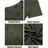 imageCOOFANDY Mens Henley Shirts Short Sleeve Casual Basic Tee Summer Button Henley Soild T ShirtsArmy Green