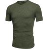 imageCOOFANDY Mens Henley Shirts Short Sleeve Casual Basic Tee Summer Button Henley Soild T ShirtsArmy Green