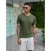 imageCOOFANDY Mens Henley Shirts Short Sleeve Casual Basic Tee Summer Button Henley Soild T ShirtsArmy Green