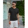 imageCOOFANDY Mens Henley Shirts Short Sleeve Casual Basic Tee Summer Button Henley Soild T ShirtsBlack