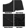 imageCOOFANDY Mens Henley Shirts Short Sleeve Casual Basic Tee Summer Button Henley Soild T ShirtsBlack
