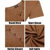imageCOOFANDY Mens Henley Shirts Short Sleeve Casual Basic Tee Summer Button Henley Soild T ShirtsCaramel