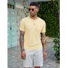 imageCOOFANDY Mens Henley Shirts Short Sleeve Casual Basic Tee Summer Button Henley Soild T ShirtsCream