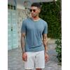 imageCOOFANDY Mens Henley Shirts Short Sleeve Casual Basic Tee Summer Button Henley Soild T ShirtsDark Blue