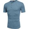 imageCOOFANDY Mens Henley Shirts Short Sleeve Casual Basic Tee Summer Button Henley Soild T ShirtsDark Blue