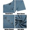 imageCOOFANDY Mens Henley Shirts Short Sleeve Casual Basic Tee Summer Button Henley Soild T ShirtsDark Blue
