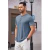imageCOOFANDY Mens Henley Shirts Short Sleeve Casual Basic Tee Summer Button Henley Soild T ShirtsDark Blue