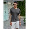 imageCOOFANDY Mens Henley Shirts Short Sleeve Casual Basic Tee Summer Button Henley Soild T ShirtsDark Grey