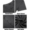 imageCOOFANDY Mens Henley Shirts Short Sleeve Casual Basic Tee Summer Button Henley Soild T ShirtsDark Grey