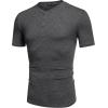 imageCOOFANDY Mens Henley Shirts Short Sleeve Casual Basic Tee Summer Button Henley Soild T ShirtsDark Grey