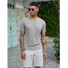 imageCOOFANDY Mens Henley Shirts Short Sleeve Casual Basic Tee Summer Button Henley Soild T ShirtsGrey