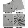 imageCOOFANDY Mens Henley Shirts Short Sleeve Casual Basic Tee Summer Button Henley Soild T ShirtsGrey