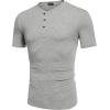 imageCOOFANDY Mens Henley Shirts Short Sleeve Casual Basic Tee Summer Button Henley Soild T ShirtsGrey