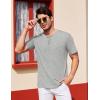 imageCOOFANDY Mens Henley Shirts Short Sleeve Casual Basic Tee Summer Button Henley Soild T ShirtsGrey
