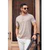 imageCOOFANDY Mens Henley Shirts Short Sleeve Casual Basic Tee Summer Button Henley Soild T ShirtsKhaki