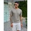 imageCOOFANDY Mens Henley Shirts Short Sleeve Casual Basic Tee Summer Button Henley Soild T ShirtsLight Grey