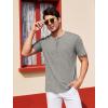 imageCOOFANDY Mens Henley Shirts Short Sleeve Casual Basic Tee Summer Button Henley Soild T ShirtsLight Grey