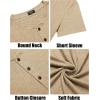 imageCOOFANDY Mens Henley Shirts Short Sleeve Casual Basic Tee Summer Button Henley Soild T ShirtsLight Khaki