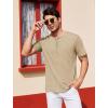 imageCOOFANDY Mens Henley Shirts Short Sleeve Casual Basic Tee Summer Button Henley Soild T ShirtsLight Khaki