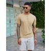 imageCOOFANDY Mens Henley Shirts Short Sleeve Casual Basic Tee Summer Button Henley Soild T ShirtsLight Khaki