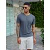 imageCOOFANDY Mens Henley Shirts Short Sleeve Casual Basic Tee Summer Button Henley Soild T ShirtsNavy Blue