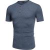 imageCOOFANDY Mens Henley Shirts Short Sleeve Casual Basic Tee Summer Button Henley Soild T ShirtsNavy Blue