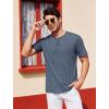 imageCOOFANDY Mens Henley Shirts Short Sleeve Casual Basic Tee Summer Button Henley Soild T ShirtsNavy Blue