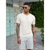 imageCOOFANDY Mens Henley Shirts Short Sleeve Casual Basic Tee Summer Button Henley Soild T ShirtsWhite