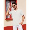 imageCOOFANDY Mens Henley Shirts Short Sleeve Casual Basic Tee Summer Button Henley Soild T ShirtsWhite
