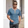 imageCOOFANDY Mens Henley Shirts Short Sleeve Casual Button TShirts Basic Tee Shirts Summer Vintage T Shirts with PocketDark Blue