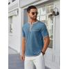imageCOOFANDY Mens Henley Shirts Short Sleeve Casual Button TShirts Basic Tee Shirts Summer Vintage T Shirts with PocketDark Blue