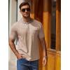 imageCOOFANDY Mens Henley Shirts Short Sleeve Casual Button TShirts Basic Tee Shirts Summer Vintage T Shirts with PocketKhaki