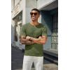 imageCOOFANDY Mens Henley Shirts Short Sleeve Casual Summer Basic T Shirt Soild Button Tee TopAarmy Green