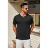 imageCOOFANDY Mens Henley Shirts Short Sleeve Casual Summer Basic T Shirt Soild Button Tee TopAblack