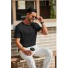 imageCOOFANDY Mens Henley Shirts Short Sleeve Casual Summer Basic T Shirt Soild Button Tee TopAblack